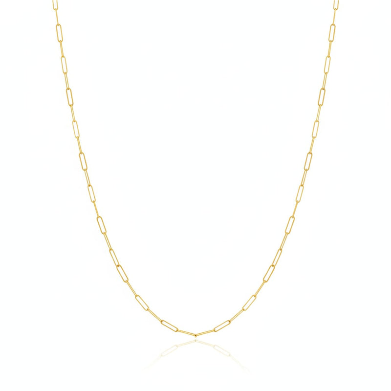 18K Real Gold Paper Clip Chain - ad collection - Embellish Gold