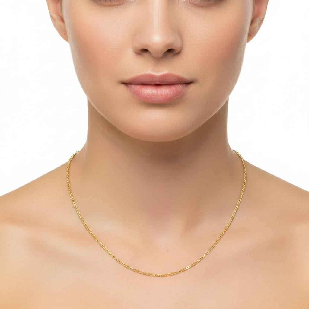 18K Real Gold Elegant Chain - 18k Gold Chain - Embellish Gold
