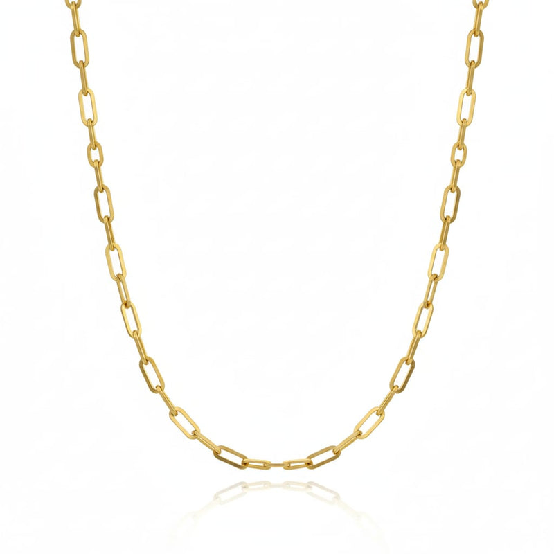 18K Real Gold Paper Clip Chain 1 - 18k Gold Chain - Embellish Gold