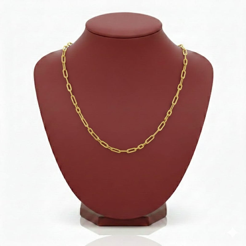 18K Real Gold Paper Clip Chain 1 - 18k Gold Chain - Embellish Gold