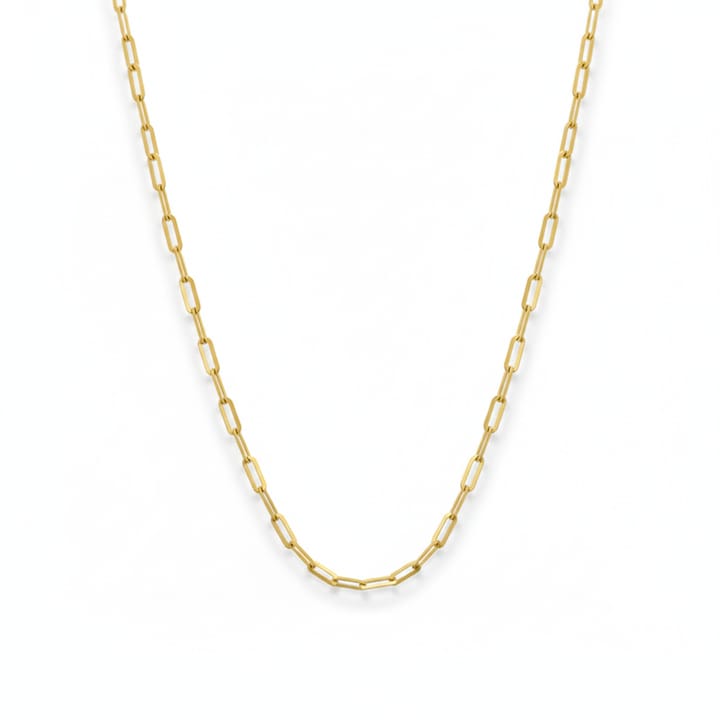 18K Real Gold Paper Clip Chain 2