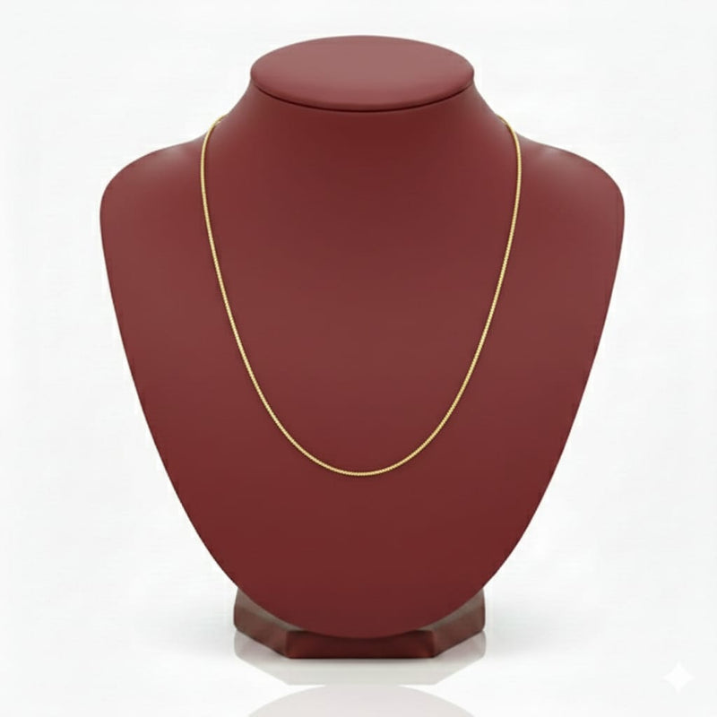 18K Real Gold Box Chain - 18k Gold Chain - Embellish Gold