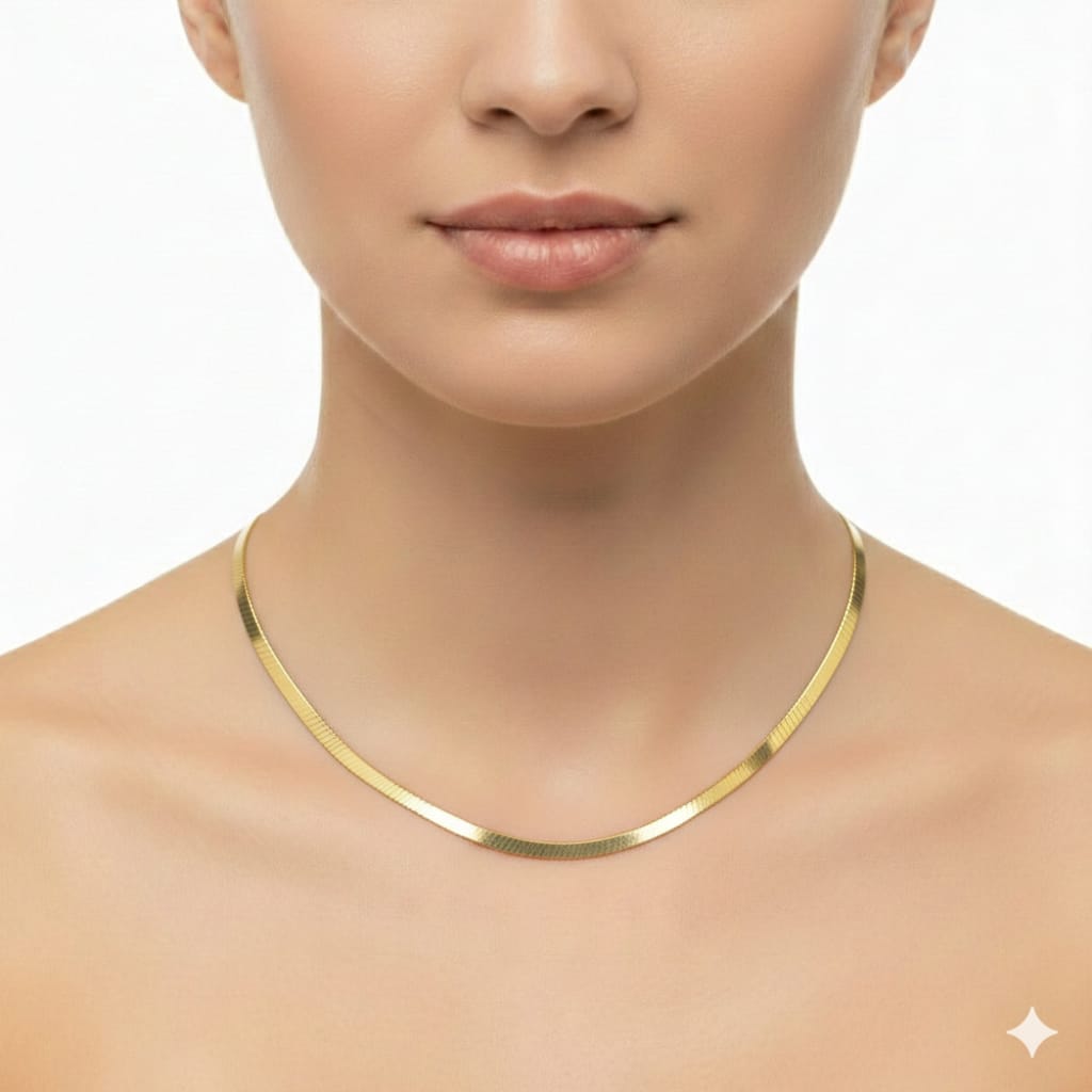 18k Gold Flat Snake Chain