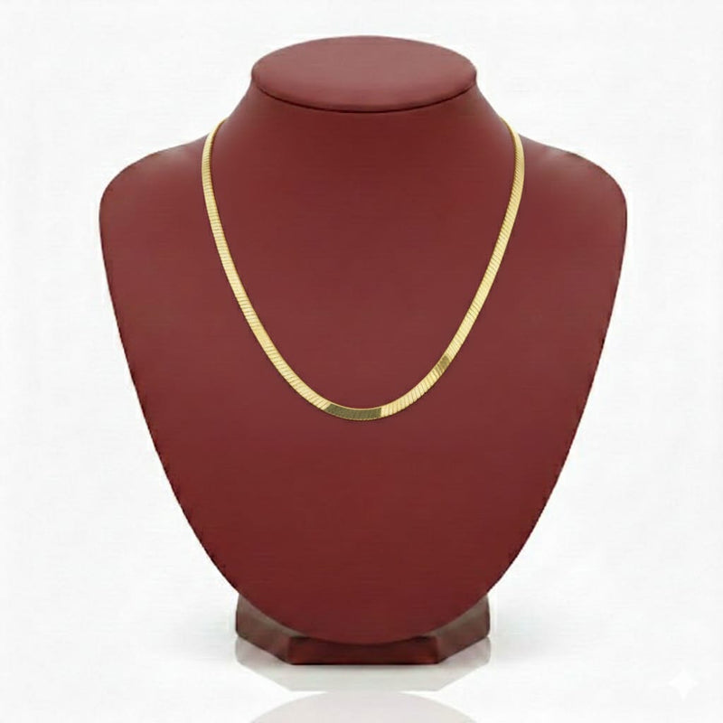 18k Gold Flat Snake Chain - 18k Gold Chain - Embellish Gold Jewelry & Diamond