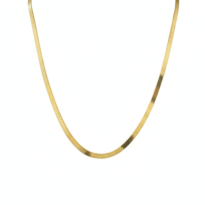 18k Gold Flat Snake Chain - 18k Gold Chain - Embellish Gold Jewelry & Diamond