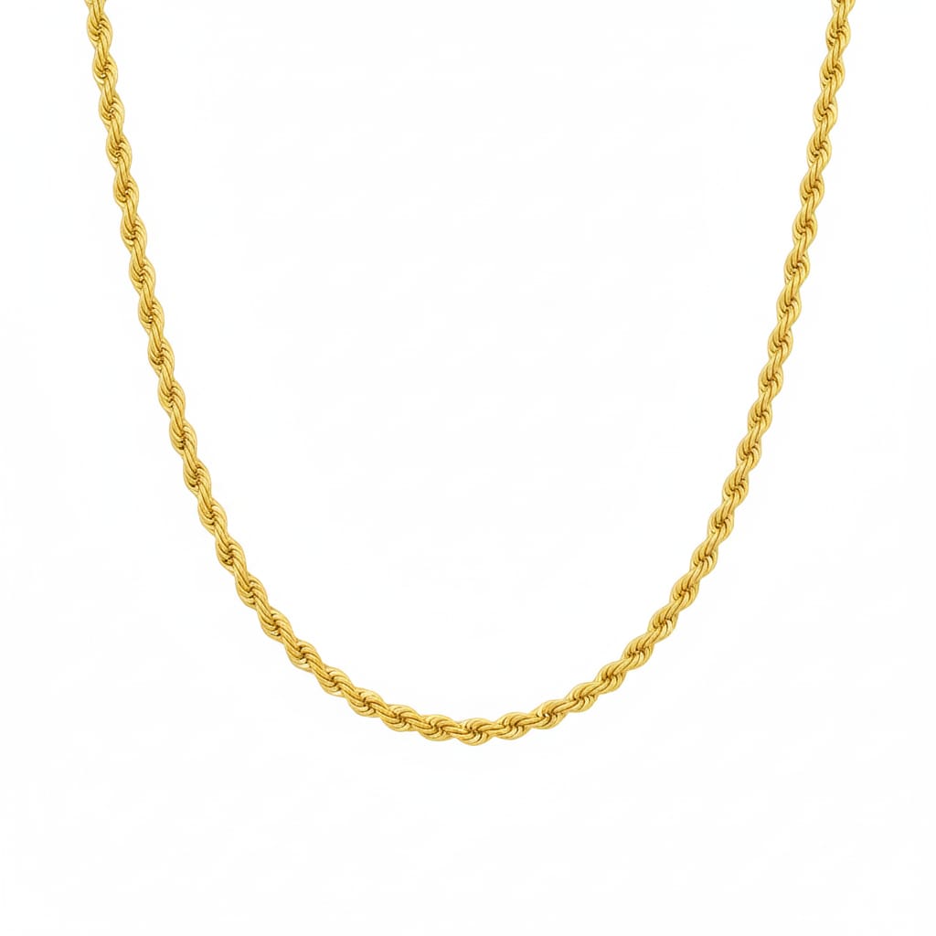 18K Real Gold Rope Chain 1