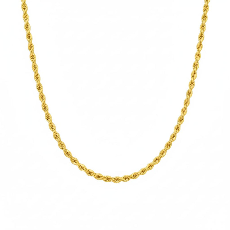 18K Real Gold Rope Chain 1 - 18k Gold Chain - Embellish Gold