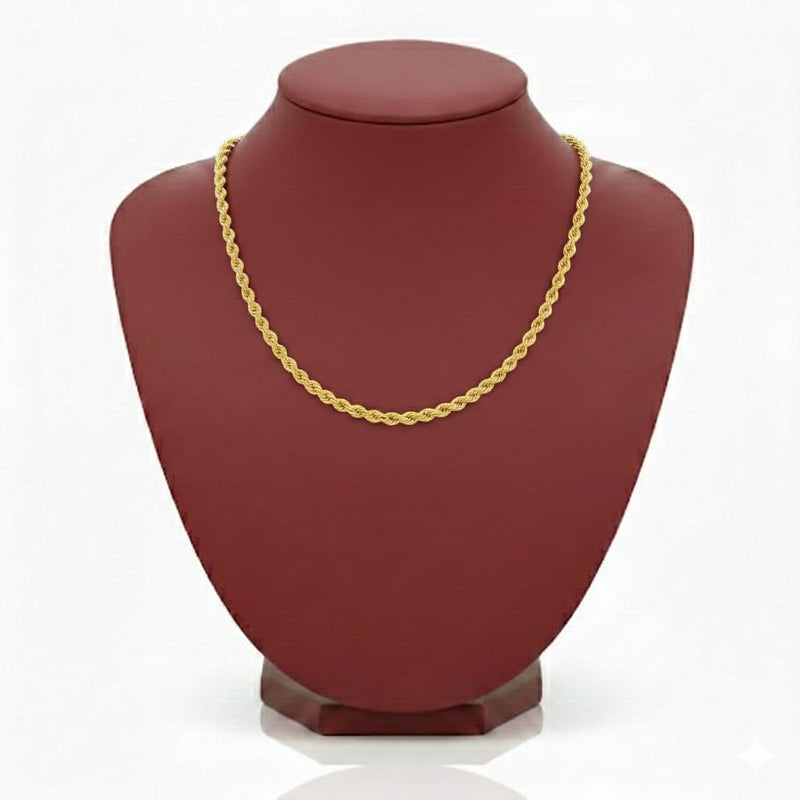 18K Real Gold Rope Chain 1 - 18k Gold Chain - Embellish Gold