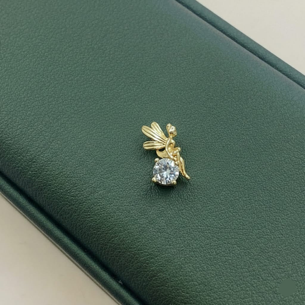18k Gold Fairy Stone Pendant - 18k Gold Pendant - Embellish Gold