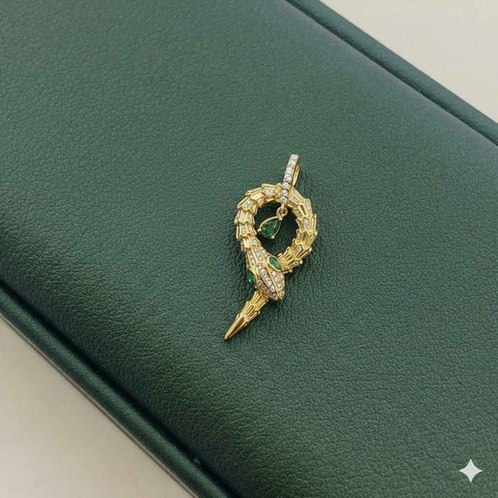 18k Gold Serpenti Pendant