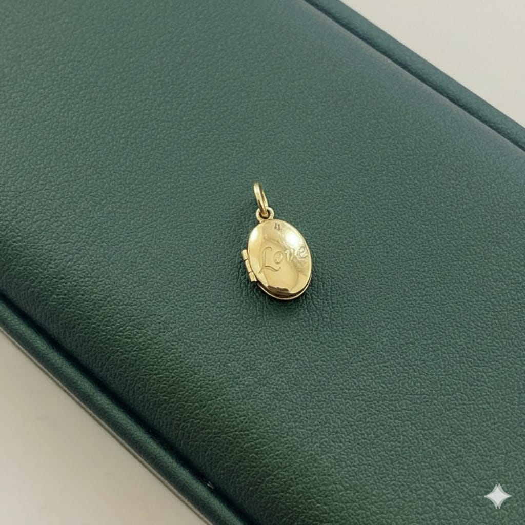 18k Gold Love Locket Pendant