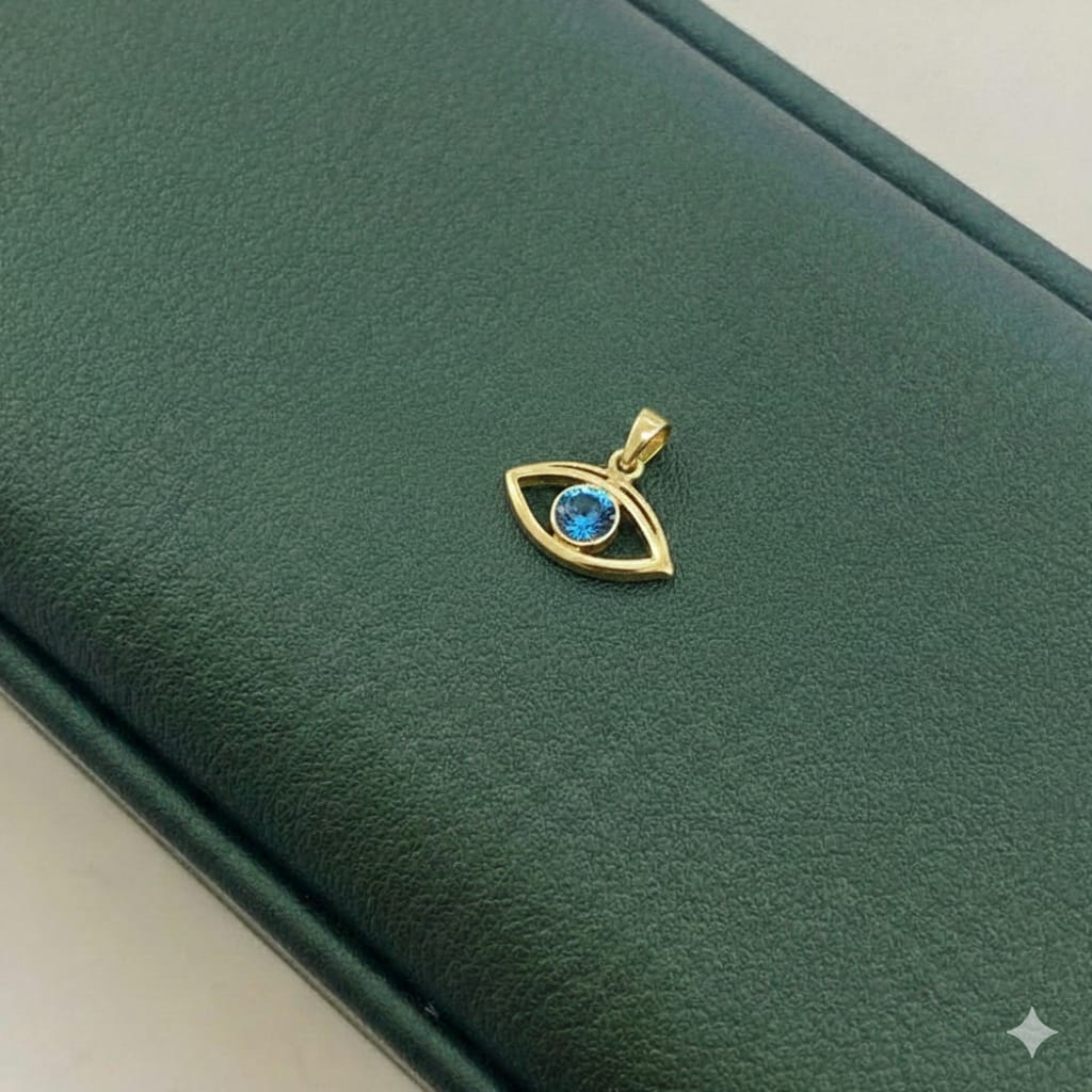18k Gold Evil Eye 2 Pendants