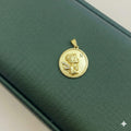 18k Gold Round Fairy Pendant