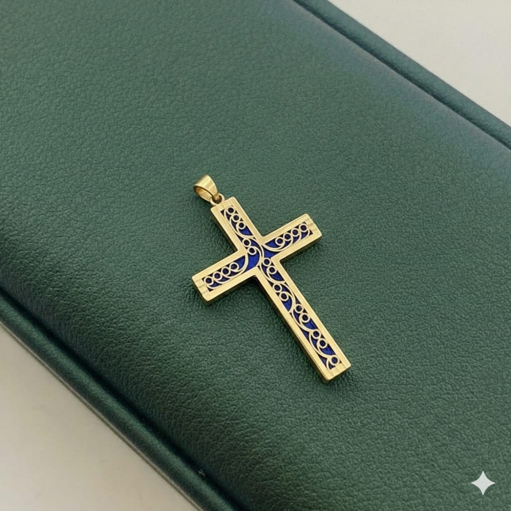 18k Gold Big Crucifix Pendant