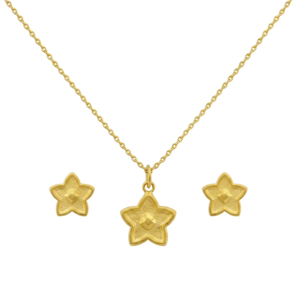 18k Gold Star Dot Jewelry Set