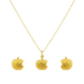 18K Real Gold Apple Necklace And Earring Set