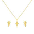18K Real Gold Jesus Necklace And Earring Set