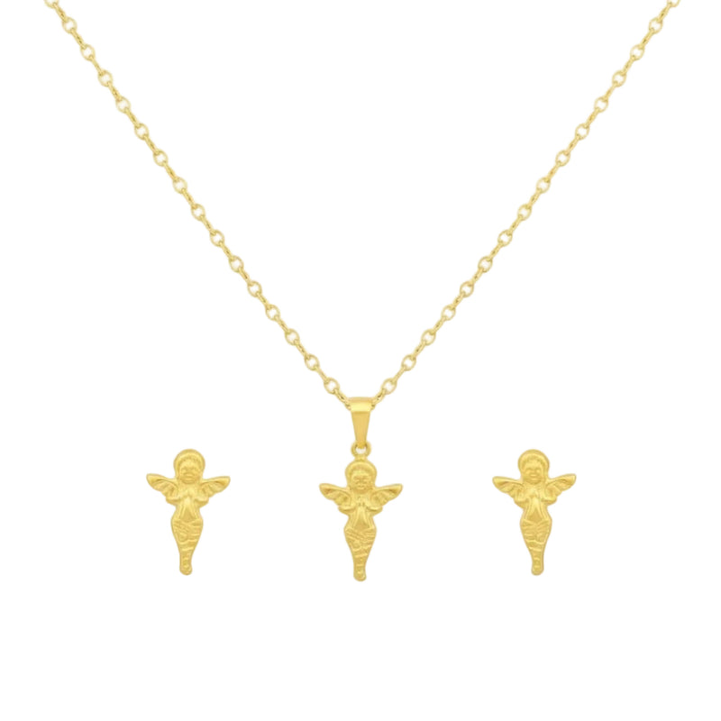 18K Real Gold Jesus Necklace And Earring Set - Festive Collection - Embellish Gold