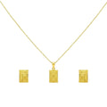 18K Real Gold Maze Necklace And Earring Set