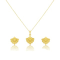 18K Real Gold Peacock Necklace And Earring Set