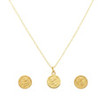 18K Real Gold Rose Flower Necklace And Earring Set