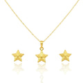 18K Real Gold Super Star Necklace And Earring Set