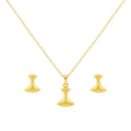 18K Real Gold Tif Necklace And Earring Set