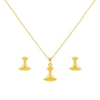 18K Real Gold Tif Necklace And Earring Set