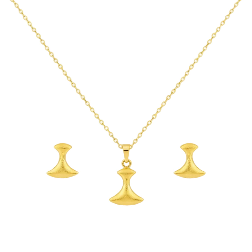 18K Real Gold Tif Necklace And Earring Set - إطلاق جديد - Embellish Gold