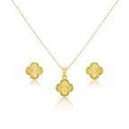 18K Real Gold VC Necklace And Earring Set