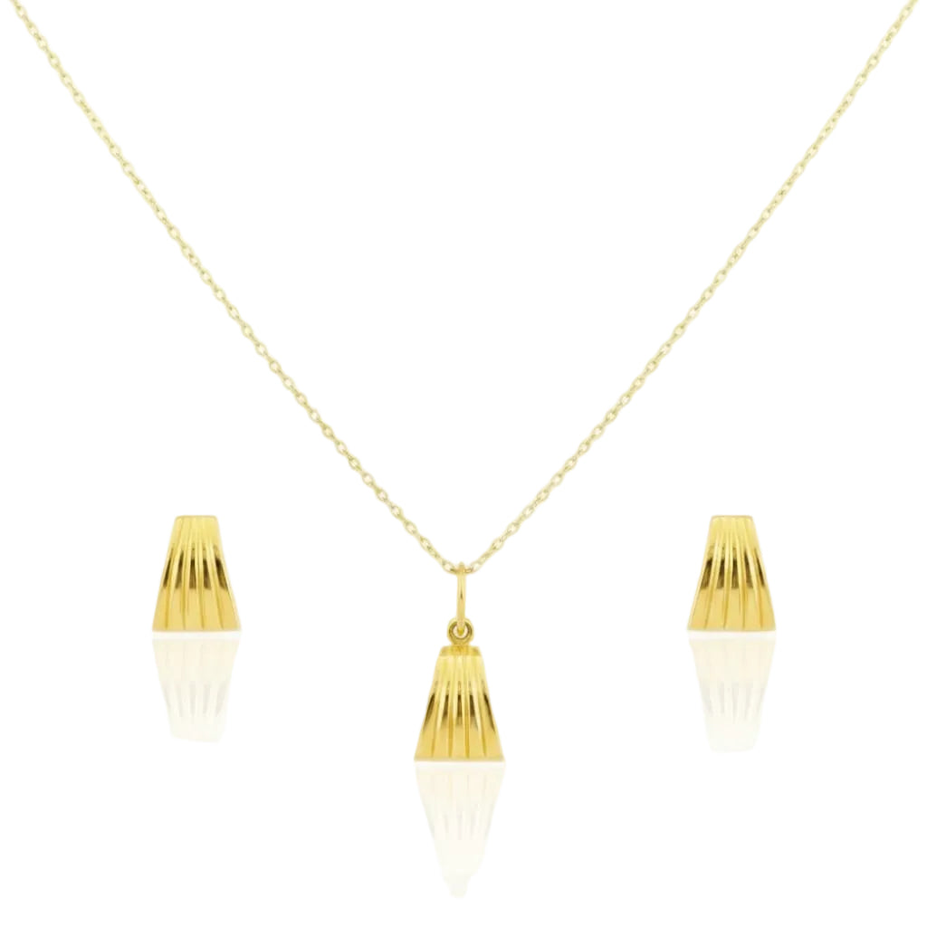 18k Gold Half cut shell Jewelry Set