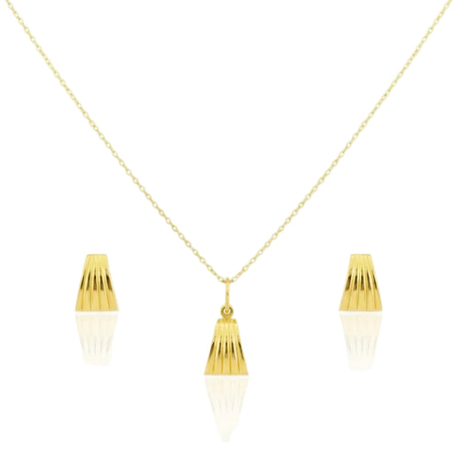 18k Gold Half cut shell Jewelry Set