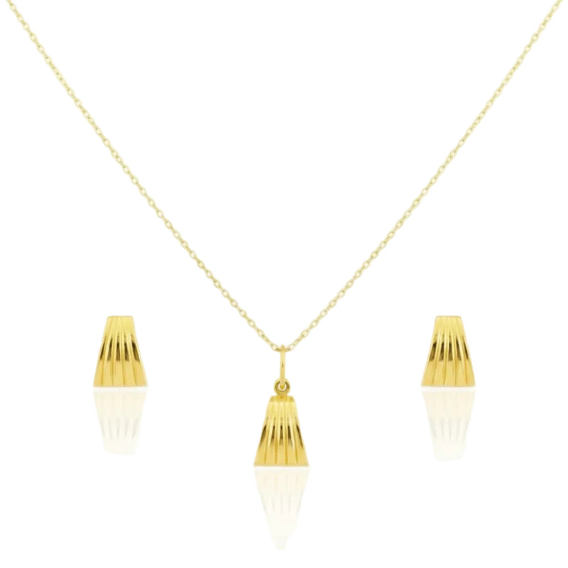 18k Gold Half cut shell Jewelry Set - Special Deals - Embellish Gold