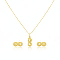 18k Gold infinity dot Jewelry Set