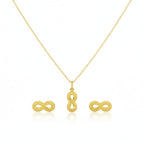 18k Gold infinity dot Jewelry Set