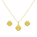 18k Gold Four Petal Jewelry Set