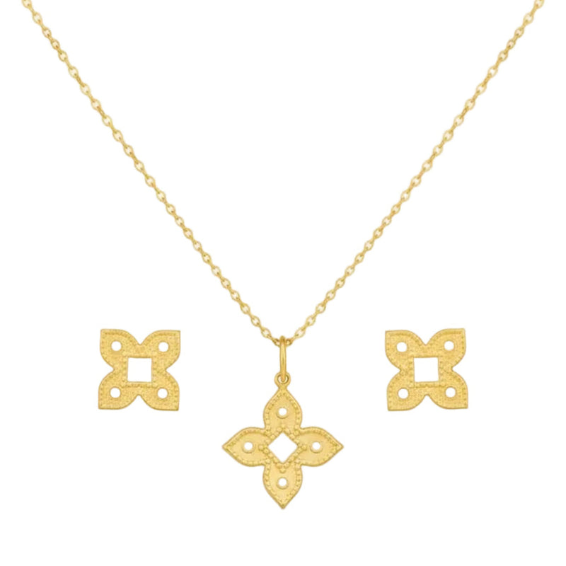 18k Gold Shuriken Inspired Jewelry Set - ad collection - Embellish Gold Jewelry & Diamond