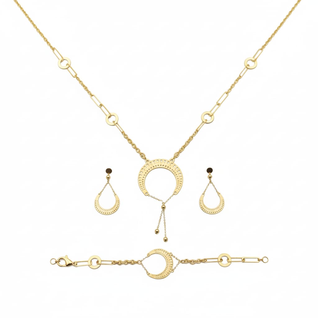 18K Real Gold Lunar Moon Set