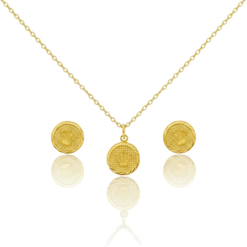 18k Gold Crown Jewelry Set