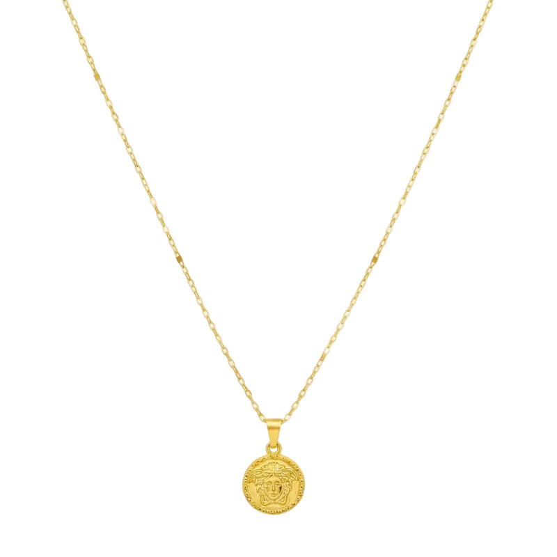 18K Real Gold Bucks Necklace - 18k Gold Necklace - Embellish Gold