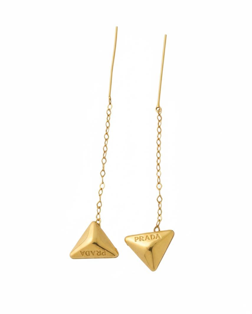 18k Gold Triangle Tictac Earrings