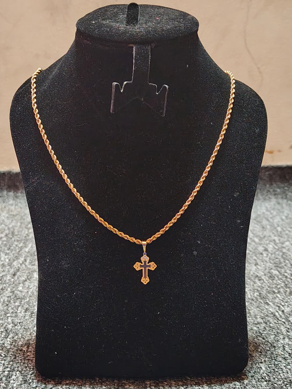 18k Gold Cross Inspired Design Necklace 2
