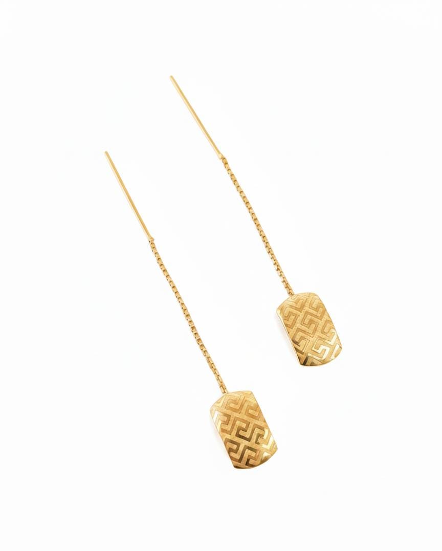 18k Gold Zigzag Tic Tac Earrings
