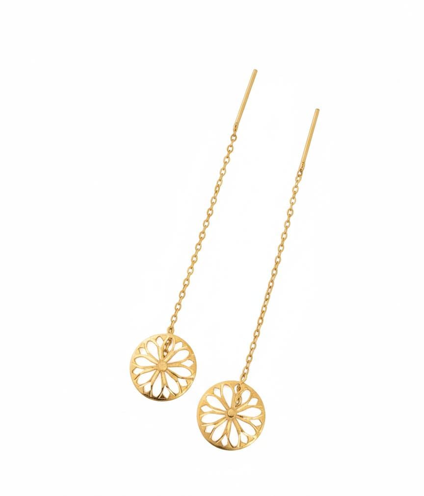 18k Gold Flower Tictac Earrings