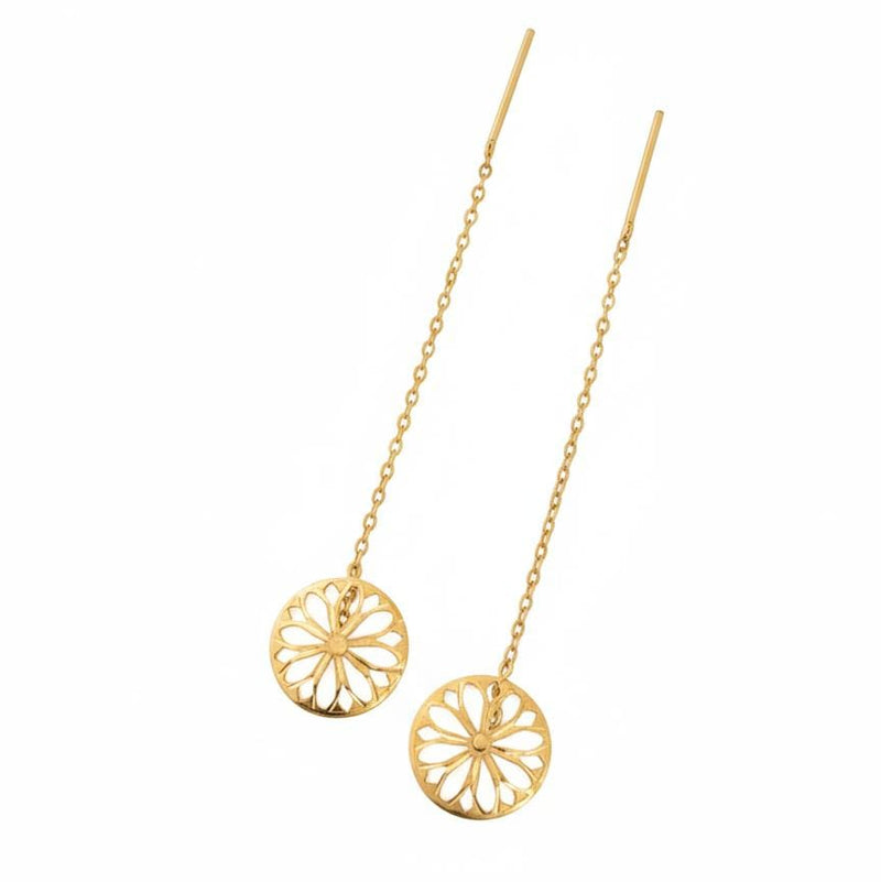 18k Gold Flower Tictac Earrings - 18k Gold Earrings - Embellish Gold Jewelry & Diamond