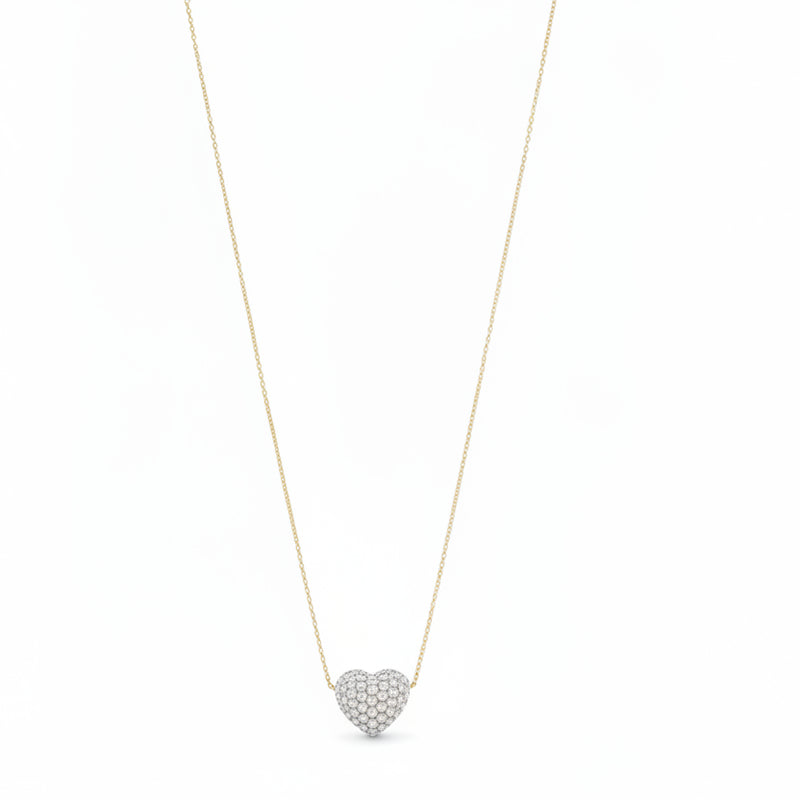 18k Gold Heart Swarovski Necklace - ad collection - Embellish Gold Jewelry & Diamond