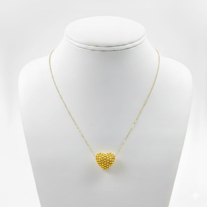 18k Gold Heart Swarovski Necklace - ad collection - Embellish Gold Jewelry & Diamond