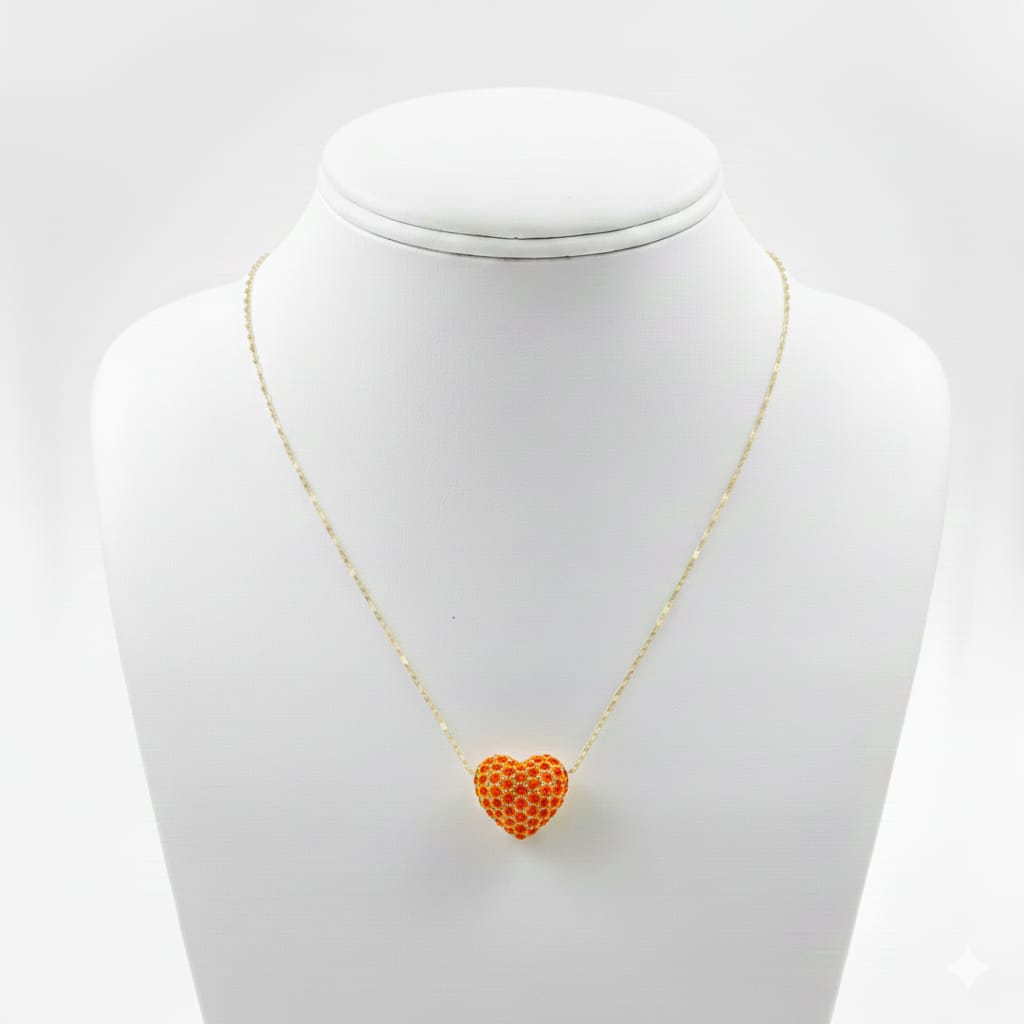 18k Gold Heart Swarovski Necklace