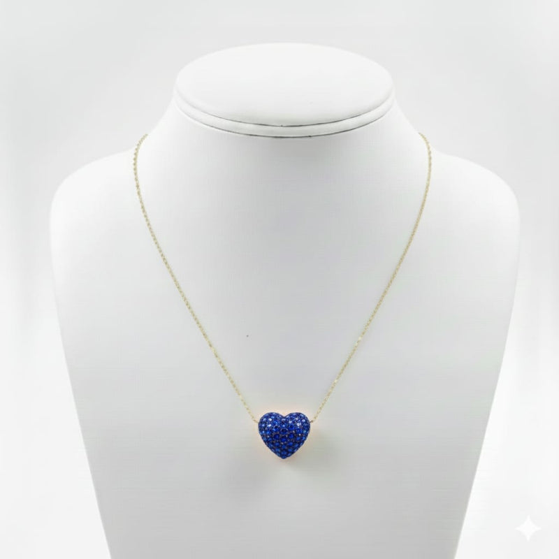 18k Gold Heart Swarovski Necklace - ad collection - Embellish Gold Jewelry & Diamond