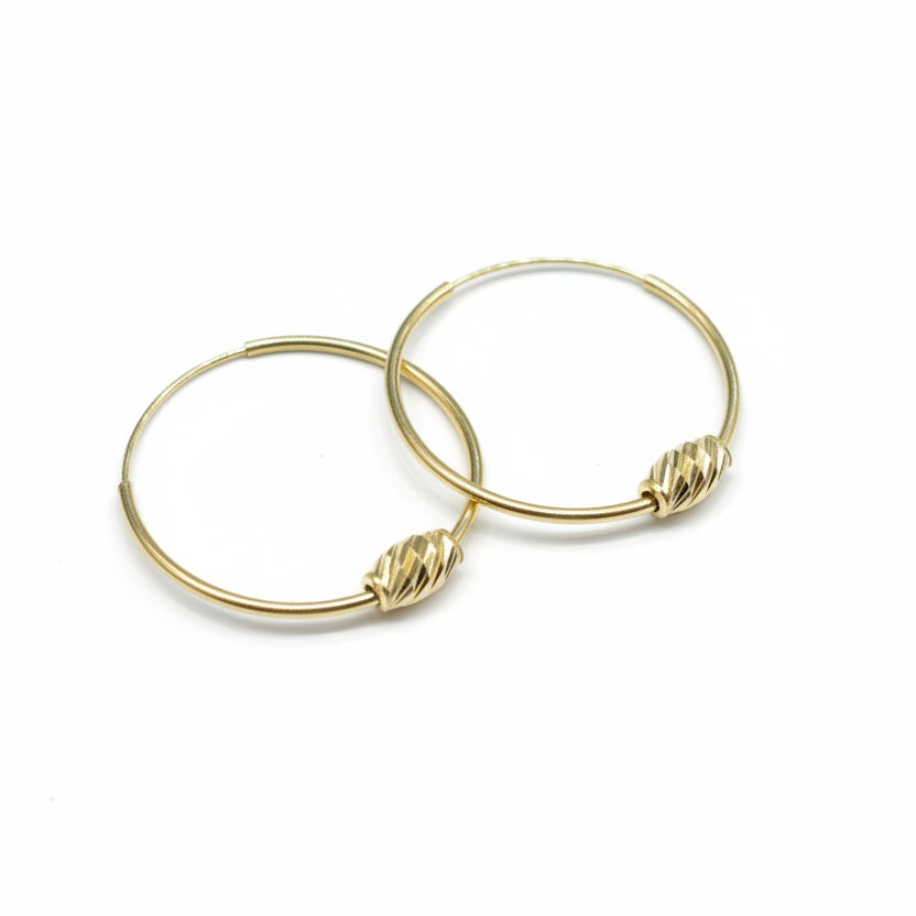 18k Gold Spiral Inspired Loop Earrings - 18k Gold Earrings - Embellish Gold Jewelry & Diamond